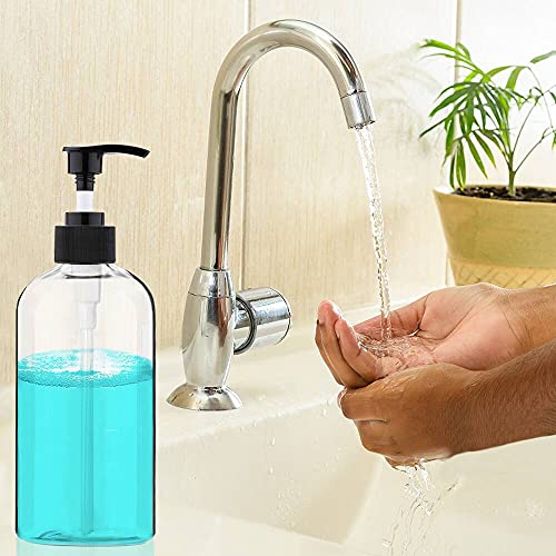 Clear Soap Dispenser with Rust Proof Pump, Waterproof Labels (1 Pack,16.9 Oz), Plastic Hand Soap Dish Soap Dispenser for Kitchen Bathroom - color: Clear 1 Pack