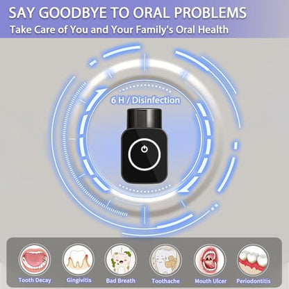 Wall Mounted Toothbrush Holder, 1 Cup Toothbrush Holders with Smart Drying and Cleaning, Toothbrush Cleaning Case with Solar Charging, Toothbrush Organizer with 2 Brush Slots (Black - 1 Cup) - color: Black - 1 Cup
