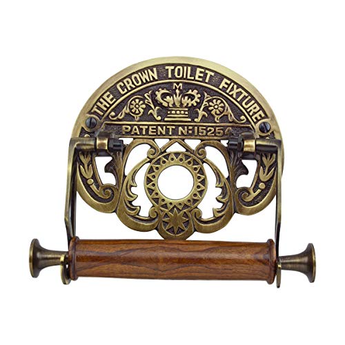 Renovators Supply Manufacturing Toilet Paper Holder Stand Wall Mount 7.5 in. Brass Toilet Paper Roll Holder - color: Brushed Brass Crown