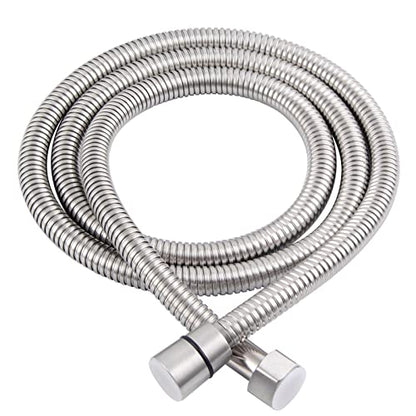 Angle Simple Brushed Nickel Flexible Shower Hose 59 Inches, 1/2" IPS | Stainless Steel Replacement Handheld Shower Head Hose, No Tangles - color: Brushed Steel, size: 59 Inch