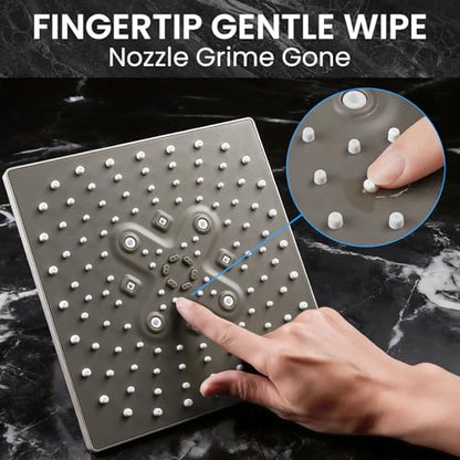 Veken Multi-Function Shower Head with Handheld, High Pressure, Starlight | Square Rainfall Showerhead with 5-mode Hand Held Spray, Dual Shower Heads Combo, Detachable Showerheads with Hose, Home Gifts - color: Starlight