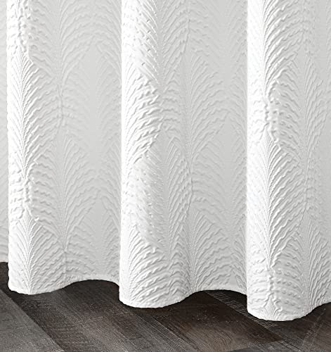 Small Stall Shower Curtain, Narrow Half 3D Embossed Textured White Fabric Shower Curtain, Modern Farmhouse Chic Soft Cloth Bathroom Curtains Shower Set with Hooks (White, 36" W x 72" L) | Narrow Half Small Stall Shower Curtain, White 3D Embossed Modern Fa