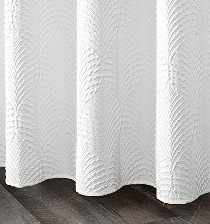 72x84 Extra Long Shower Curtain, White 3D Embossed Half Bath Curtain - color: White, size: 72"W x 84"L (Pack of 1)