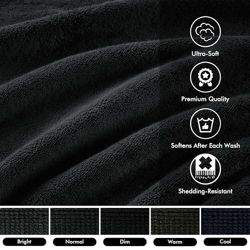 Madison Park 800GSM 100% Cotton Bathroom Bath Towel Set of 8, Black | Long Staple, Highly Absorbent, Durable Hotel Spa Quality, Quick Dry, Double Stitched Hems, Lint Reducing, OEKO-TEX Certified - color: Black, size: Multi-Sizes