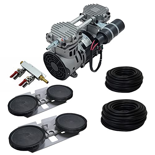 Pro Aeration System - 1/2 HP Pond Aerator Pump for Up to 3 Acres | 1/2HP compressor, 200' tubing, aluminum body, overheat protection - color: 3.9 Cfm, size: 2 Diffuser System