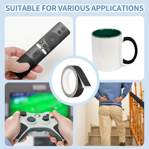 PATIKIL 1 Inch x 10 Feet Non-Slip Grip Tape, Waterproof Non-Abrasive Traction Tape Self-Adhesive Cushion Pad Strips for Handrails Game Controllers Ovens- 1 Roll (Black) - color: Black, size: 1 Inch x 10 Feet