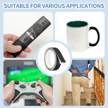 PATIKIL 1 Inch x 10 Feet Non-Slip Grip Tape, Waterproof Non-Abrasive Traction Tape Self-Adhesive Cushion Pad Strips for Handrails Game Controllers Ovens- 1 Roll (Black) - color: Black, size: 1 Inch x 10 Feet
