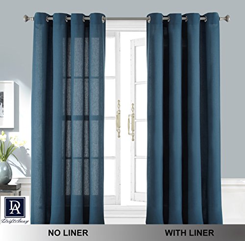 DriftAway Thermal Insulated Blackout Curtain Liner 2 Panels Each Liner Size 50 Inch by 58 Inch Rings Included - size: 50"W x 58"L (Pack of 2)