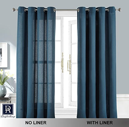 DriftAway Thermal Insulated Blackout Curtain Liner 2 Panels Each Liner Size 50 Inch by 92 Inch Rings Included - size: 50"W x 92"L (Pack of 2)