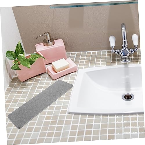 OUNONA Water Absorbing Diatomite Mat for Bathroom Countertops Quick Drying Soap Holder and Mouthwash Cup Pad Deep Practical and Stylish Absorbent