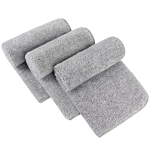 Microfiber Hand Towels, Light Grey, 16Inch x 31Inch, 3Pack | Super Soft, For Bathroom, Home Spa, Sports, Washcloth & Face Towels & Hair Towels - color: Greyx3