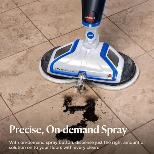 BISSELL SpinWave Hard Floor Expert Corded Spin Mop Cleaner, 20393 | Powerful electric spin mop; washable reusable pads; corded for consistent power on hard floors - style: SpinWave Corded