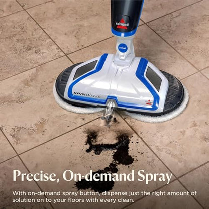 BISSELL SpinWave Hard Floor Expert Corded Spin Mop Cleaner, 20393 | Powerful electric spin mop; washable reusable pads; corded for consistent power on hard floors - style: SpinWave Corded