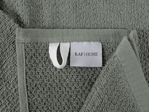 KAF Home Set of 4 Deluxe Popcorn Terry Kitchen Towels | 20 x 30 Inches | 100% Cotton Kitchen Dish Towels (Agave Geen) - color: Agave Geen