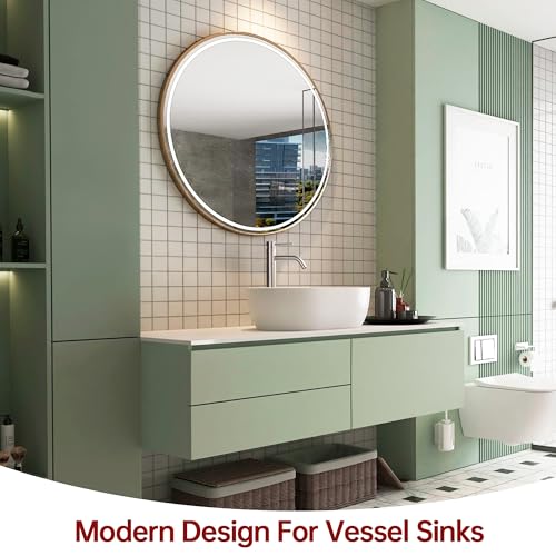 SUMERAIN Brushed Nickel Tall Bathroom Vessel Sink Faucet | Single Handle, Single Hole, 304 Stainless Steel, Water-Saving, with Faucet Supply Lines, Easy DIY Install - color: Brushed Nickel, size: Vessel Sink faucet