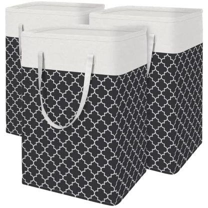 BlissTotes 3-Pack Laundry Basket, Collapsible Laundry Hamper, Black, 75L | Laundry Clothes Hamper, Hampers for Bedroom, Freestanding Hamper with Handles, Clothes Laundry Basket - color: Black, size: 75L