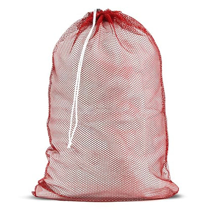 Handy Laundry Mesh XL Laundry Bag, 24" x 36" Heavy Duty, Durable Drawstring Closure, Machine Washable, Large Capacity for Delicates, Travel, College Dorm, Apartment, Red | XL 24x36 Mesh Laundry Bag, Secure Drawstring, Heavy Duty, Machine Washable, for Del