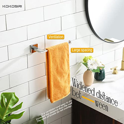 KOKOSIRI Hand Towel Bar Chrome Towel Ring Holder for Bathroom Hardware Organization and Storage Wall Mount Heavy Duty, Polished Stainless Steel B3006CH - color: Polished Chrome