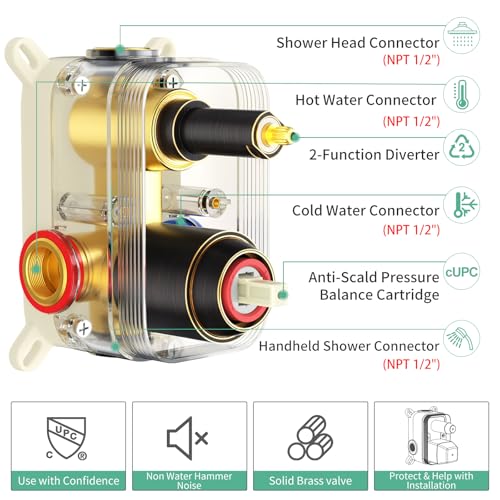 SR SUN RISE Shower Faucet - Multifunctional High Pressure Shower Head System with Handheld Shower Head Fixtures - Valve Included (Oil Rubbed Bronze, 10 inch) - color: Oil Rubbed Bronze, size: 10 Inch