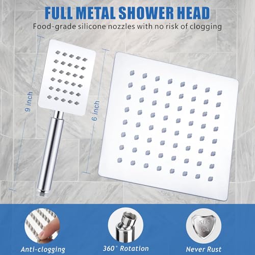 Voolan Dual Shower Head for Couples, High Pressure Rain Showerhead and Handheld Spray Combo, Adjustable Double Shower Heads for 2 People Bathroom (Chrome) - color: Chrome
