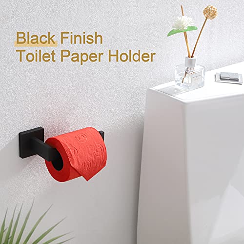 KOKOSIRI Black Toilet Paper Holders Bathroom Toilet Paper Roll Holder SUS304 Stainless Steel Contemporary Wall Mounted, Matte Black, B2003BK - color: Matte Black, size: Without Shelf(1 Pack)