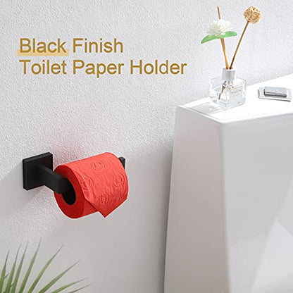 KOKOSIRI Black Toilet Paper Holders Bathroom Toilet Paper Roll Holder SUS304 Stainless Steel Contemporary Wall Mounted, Matte Black, B2003BK - color: Matte Black, size: Without Shelf(1 Pack)