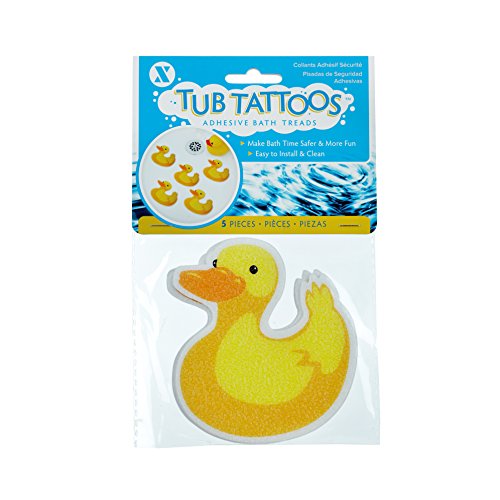 SlipX Solutions Duck Tub Tattoos, Non Slip Bathtub Stickers, 5 Pieces | Reliable Grip For Tubs & Showers, Perfect for Kids & Elderly, Easy Install, Strong Adhesive, Easy Removal