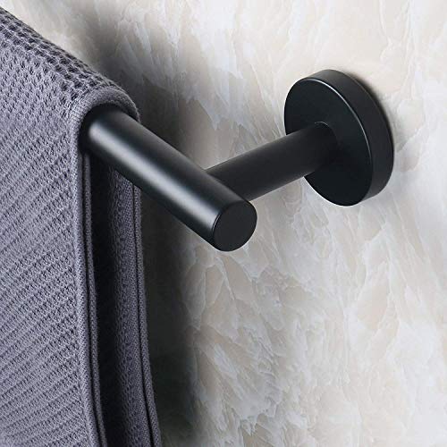 NearMoon Bath Towel Bar, Thicken Stainless Steel Shower Towel Rack Holder Wall Mounted for Bathroom, 9-lnch Overall Length-7-lnch Usable Hanging Space (1 Pack, Matte Black) - color: Matte Black, size: 9 Inch