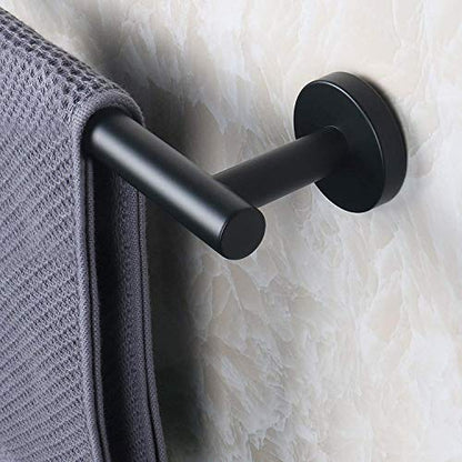 NearMoon Bath Towel Bar, Thicken Stainless Steel Shower Towel Rack Holder Wall Mounted for Bathroom, 9-lnch Overall Length-7-lnch Usable Hanging Space (1 Pack, Matte Black) - color: Matte Black, size: 9 Inch