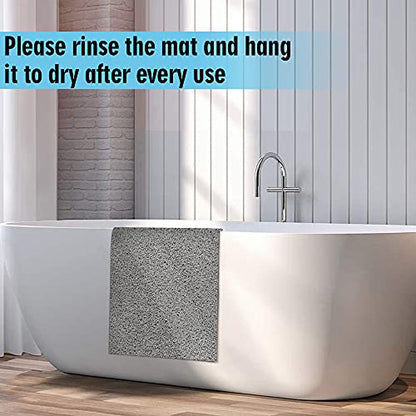 godehone Shower Mats Non Slip Without Suction Cups, PVC Loofah Bathroom Mats, Loofah Mats for Shower and Bathroom, Quick Drying, 23.6× 34.6 Inch, Grey - color: Grey, size: 34.6" x 23.6" (Rectangular)