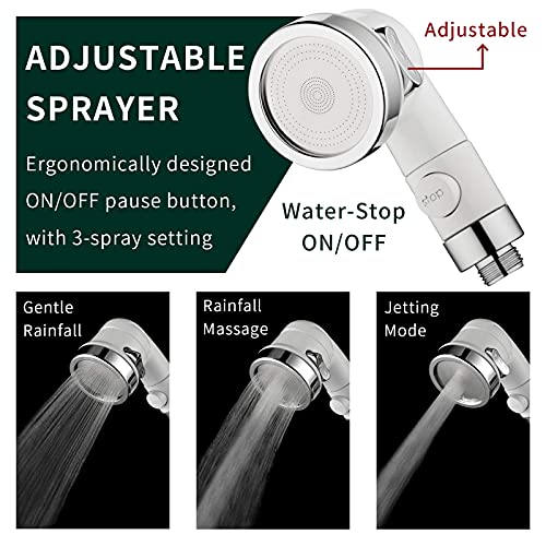 ZCONIEY Sink Faucet Sprayer Attachment, Shower Head Attaches To Tub Faucet, Dog Bathing Hose Shower Set for Laundry Bathroom Kitchen - color: b-white