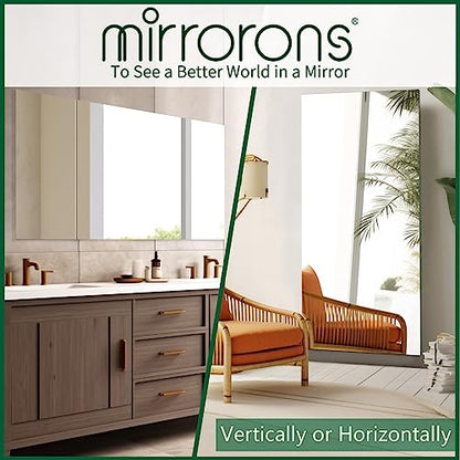 Frameless Wall Mirror 72"x36" Bathroom Vanity Mirror Shatterproof | Modern Wall Mount Mirror, Horizontal & Vertical, Rectangle Mirror for Over Sink, Living Room, Bedroom, Upgraded Packing - size: 72"L x 36"W