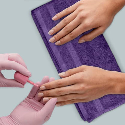 Avalon Towels Wash Cloths 12 Pack Purple 100% Cotton Washcloths 12x12 Face Towels, Wash Rags, Facial Towel, fingertip Towel for Bathroom, Purple Washcloth - color: Purple