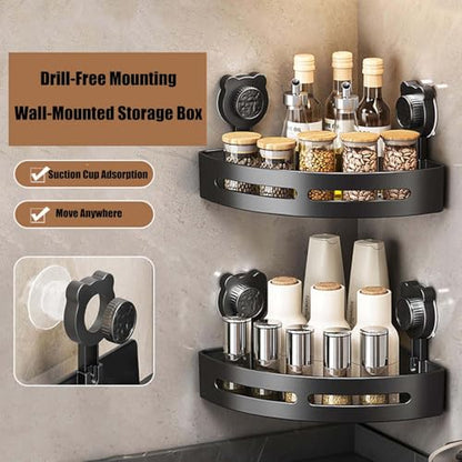 Corner Shower Rack - Three-Piece No-Drill Corner Shelf Set, Wall-Mounted Bathroom Storage Rack, Suitable for Bathrooms and Kitchens, with Drain Hole and Removable Plastic Shelves(3pcs)
