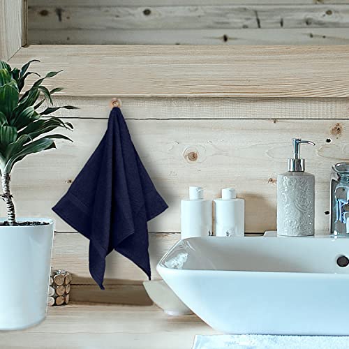Luxury Hotel & Spa Ultra Soft Hand Towels 100% Turkish Cotton - Navy - Set of 4 - color: Navy, size: Hand Towel - Set of 4