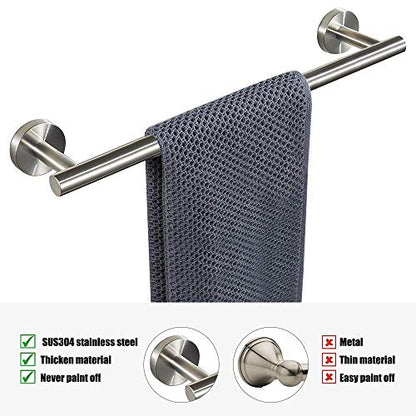 TocTen Bath Towel Bar - Thicken SUS304 Stainless Steel Bathroom Towel Holder, Towel Rod for Bathroom Heavy Duty Wall Mounted Towel Rack Hanger (20 in, Brushed Nickel) - color: Brushed Nickel, size: 20IN