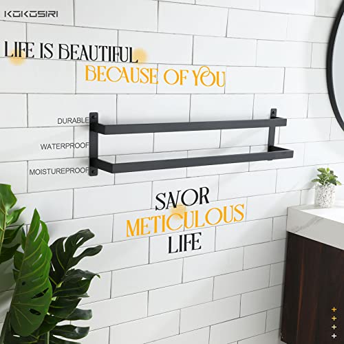 KOKOSIRI Towel Bars Black Bath Towel Holders 32 Inches Bathroom 2-Tiers Ladder Towel Rails Wall Mounted Towels Shelves Rack Stainless Steel, B5008BK-L32 - color: Matte Black, size: 32-Inch