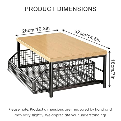 Kitchen Microwave Rack, Small Coffee Stand Shelf with Drawer Storage Basket | Kitchen Counter Storage Microwave Shelf for Coffee Machine, Living Room, Bedroom(Black) - color: Black