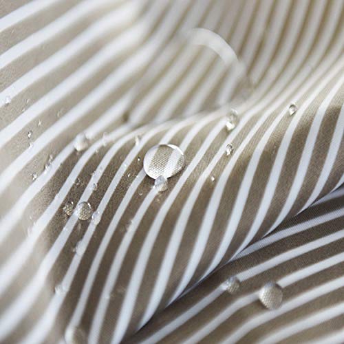 Shower Curtains for Bathroom, Shower Curtain Gold Tan Taupe Brown White Lightweight Neutral Striped Waterproof Fabric with 12 Plastic Hooks, 72"x72" - color: Beigetan, size: 72"W x 72"L (Pack of 1)