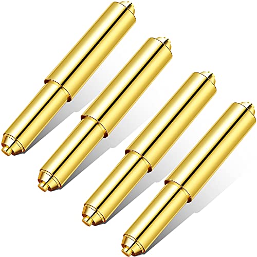 Shappy 4 Pcs Universal Toilet Paper Holder Replacement Rod Spring Loaded Plastic Retractable Paper Replacement Rod Toilet Tissue Roll Holder Insert for Bathroom Home Fixture Accessories (Gold) - color: Gold