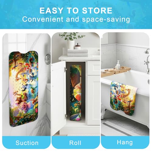Upgrade Cartoon Baby Bath Mat Non Slip - 40"x16" Extra Long Bathtub Mat for Baby Eco Friendly Durable Bath Mat for Tub Non Slip Kids Tub Mat with Suction Cups, Machine Washable and No Fading, Dusk - color: L-dusk