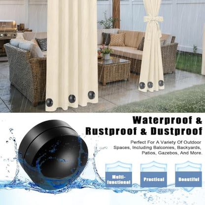 20 Pcs Heavy Duty Outdoor Curtain Weights Rubber Covered Strong Magnetic Drapery Weights 8.8 oz Each Pair, Easy Install for Heavy Wind Outside Patio Gazebo Pergola Home-Black - color: Black