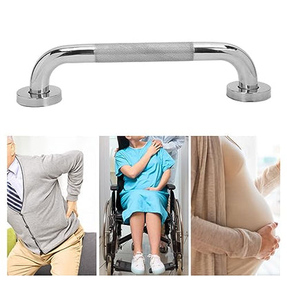 Textured Shower Grab Bar Slipless Stainless Steel Bathroom Safety Hand Rail Support for Elderly People with Limited Mobility (16 Inch (Length: 15.75in, Pipe Diameter: 0.98in)