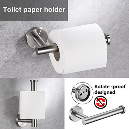 Brushed Nickel Toilet Paper Holder and Hand Towel Ring Set 2 Pieces Bathroom Hardware Accessories Set SUS 304 Stainless Steel Heavy Duty Wall Mounted Bathroom Holder… - color: Brushed Nickel