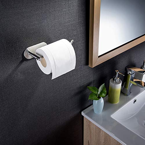 ZUNTO Hand Towel Holder for Bathroom, Self-Adhesive Hand Towel Rack for Wall - No Drilling Towel Ring SUS 304 Stainless Steel Brushed Silver