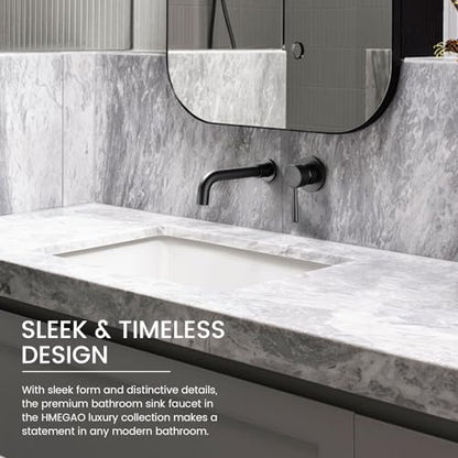 Bathroom Sink Faucet Matte Black Wall Mounted Bathroom Faucet, Single Handle Lavatory Sink Basin Swivel Mixer Tap with Valve - color: Matte Black