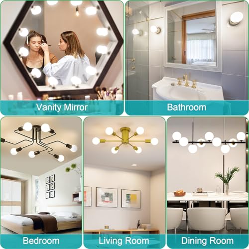 8 Pack G25 LED Globe Light Bulbs 4000K Natural Daylight, E26 Base Bathroom Light Bulb, 60W Incandescent Equivalent, Vanity Mirror Round Light Bulbs, 500LM, Non-Dimmable - color: 4000k(natural Daylight), size: 8 Count (Pack of 1)