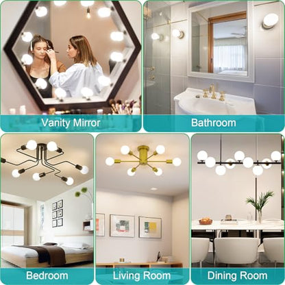 8 Pack G25 LED Globe Light Bulbs 4000K Natural Daylight, E26 Base Bathroom Light Bulb, 60W Incandescent Equivalent, Vanity Mirror Round Light Bulbs, 500LM, Non-Dimmable - color: 4000k(natural Daylight), size: 8 Count (Pack of 1)