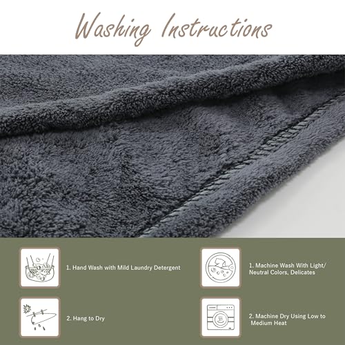 myHomeBody Hair Towel Wrap, Quick Drying Turban, Absorbent Cap – Blue | Hair Turban Towel for wet hair, Ultra Soft Charcoal Fiber Cap, Towel Head Wrap for bathing with Coconut Shell Button - color: Midnight Blue