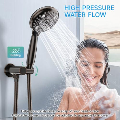EMBATHER 10'' Shower System with Handheld Trim Kit, Oil Rubbed Bronze | 2-IN-1 Shower Faucet Set, 3-Mode Shower Head, 8-Setting Handheld Spray, Pressure-balanced Valve & Trim Kit - color: Oil Rubbed Bronze, size: 10 Inch